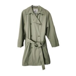Vintage London Fog Maincoats Women's Green Trench Coat Jacket  sz 8P